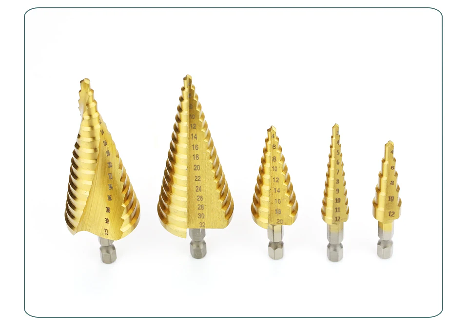 Coated HSS Step Drill Bit | High-Speed Steel Cone Cutter for Wood, Metal & Plastic 30