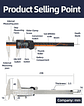 Precision 150mm Digital Caliper | Professional Stainless Steel Micrometer Gauge - thumbnail 39