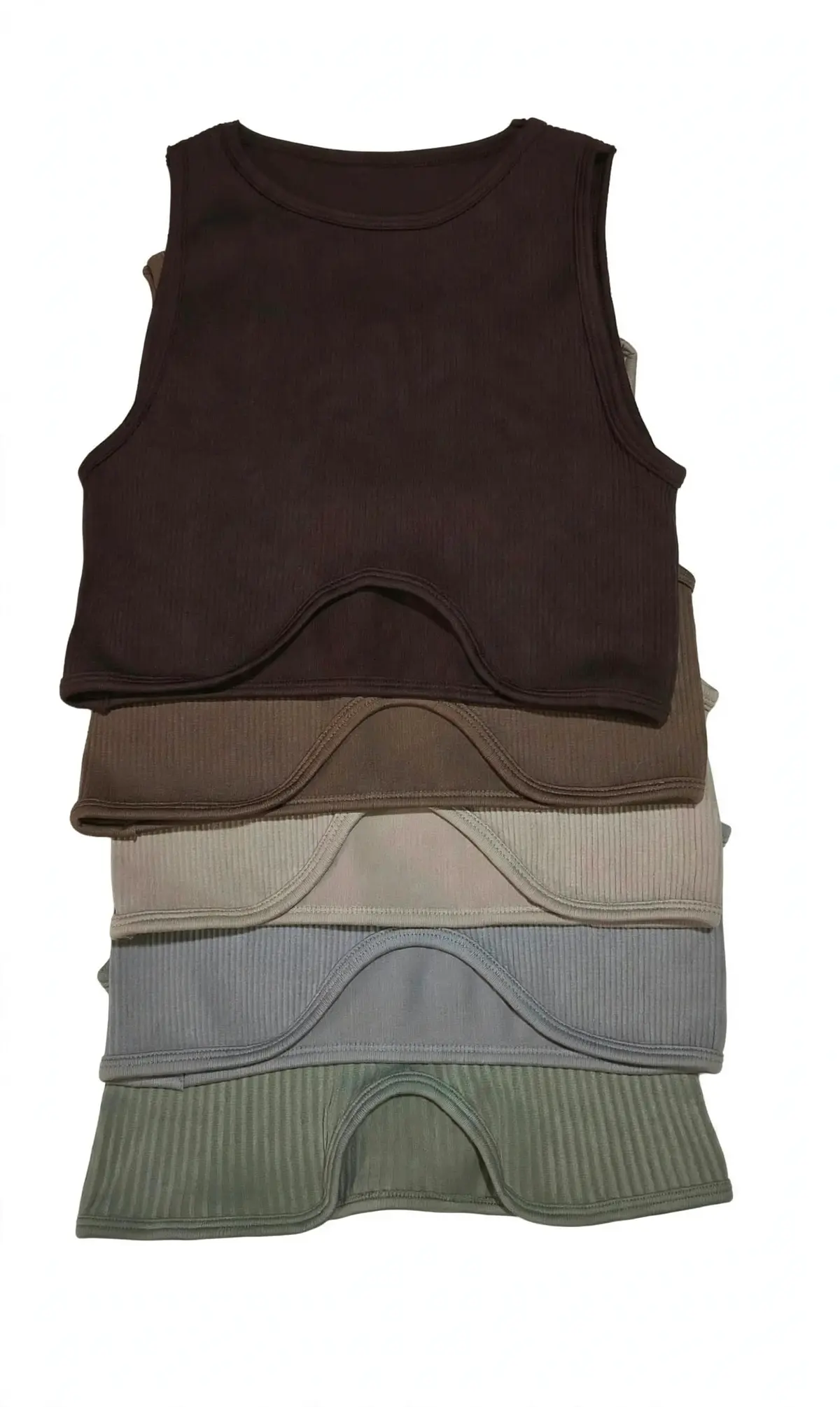 Top corte curvo de 5 colores 