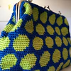 Cartera crochet Tapestry azul y verde lima 