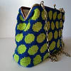 Cartera crochet Tapestry azul y verde lima 