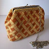 Cartera crochet Tapestry naranja y amarillo mantequilla