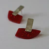 Aros Resina Roja y Plata
