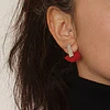 Aros Resina Roja y Plata