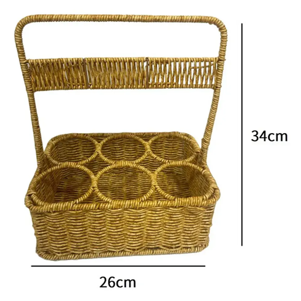 Cesta De Mimbre Colgante Portavasos 33cm 5