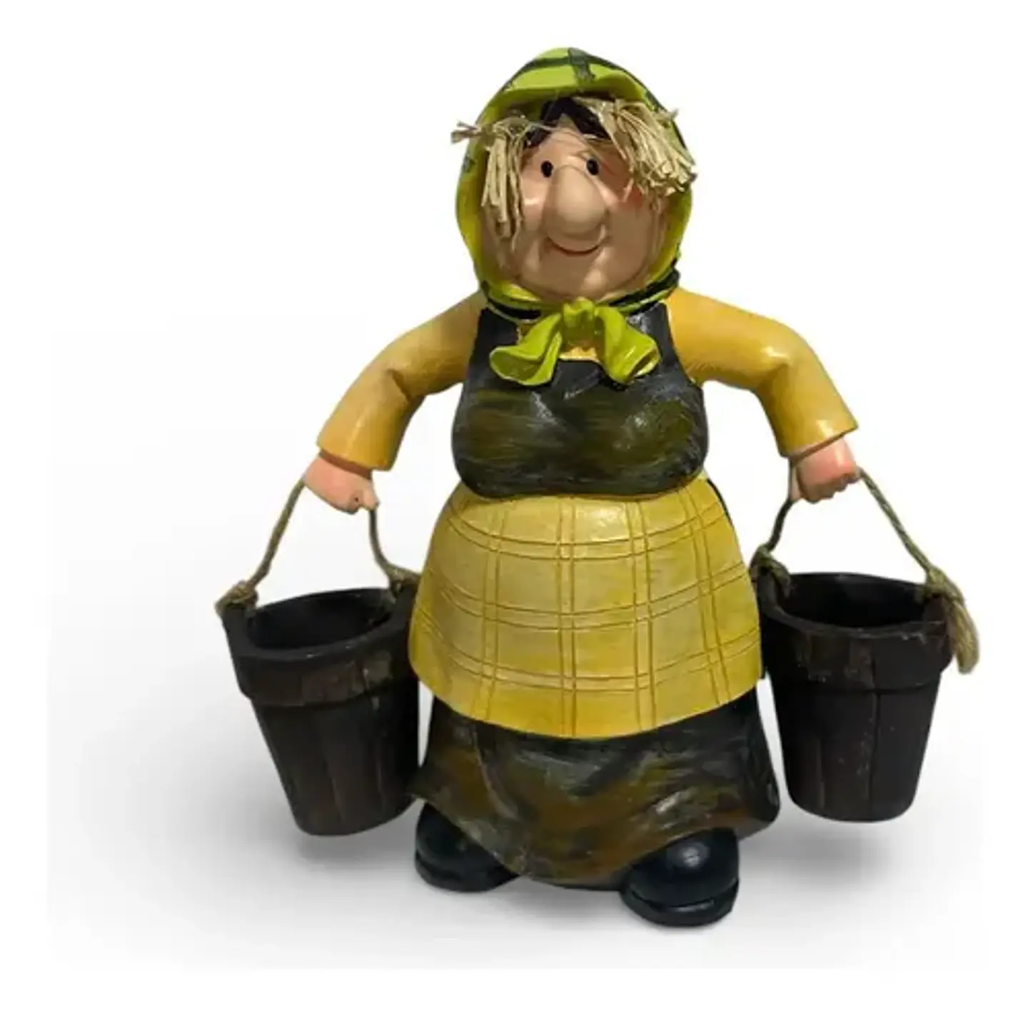 Figura Decorativa Campesina Con Baldes 2