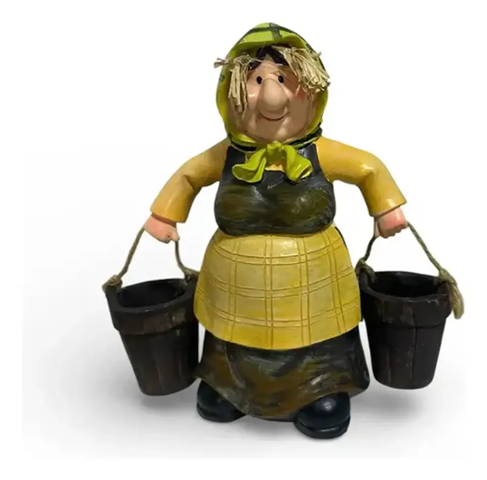 Figura Decorativa Campesina Con Baldes 2