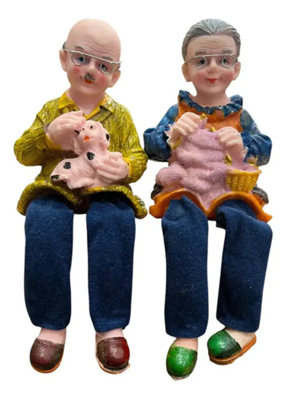 Figura Abuelitos Con Mascotas, 2 Unidades 1