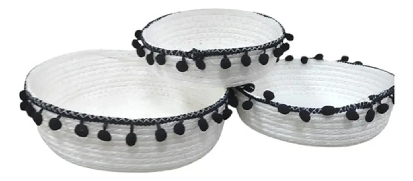 Canastos Redondos Tejido 24x25x7 Cm - Set 3 1
