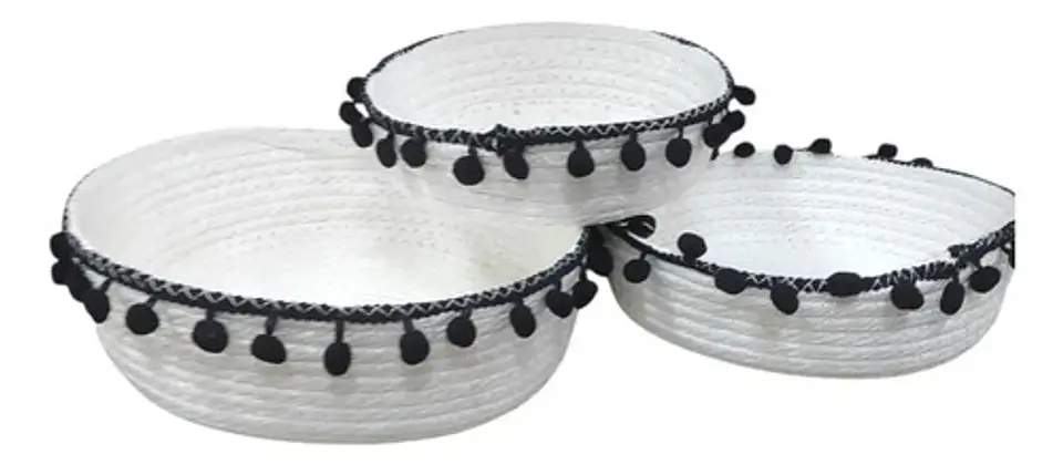 Canastos Redondos Tejido 24x25x7 Cm - Set 3 1