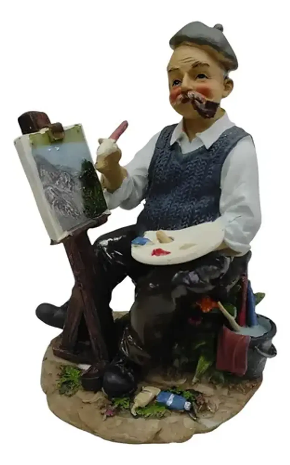 Figura Abuelito Pintor Decorativo 1