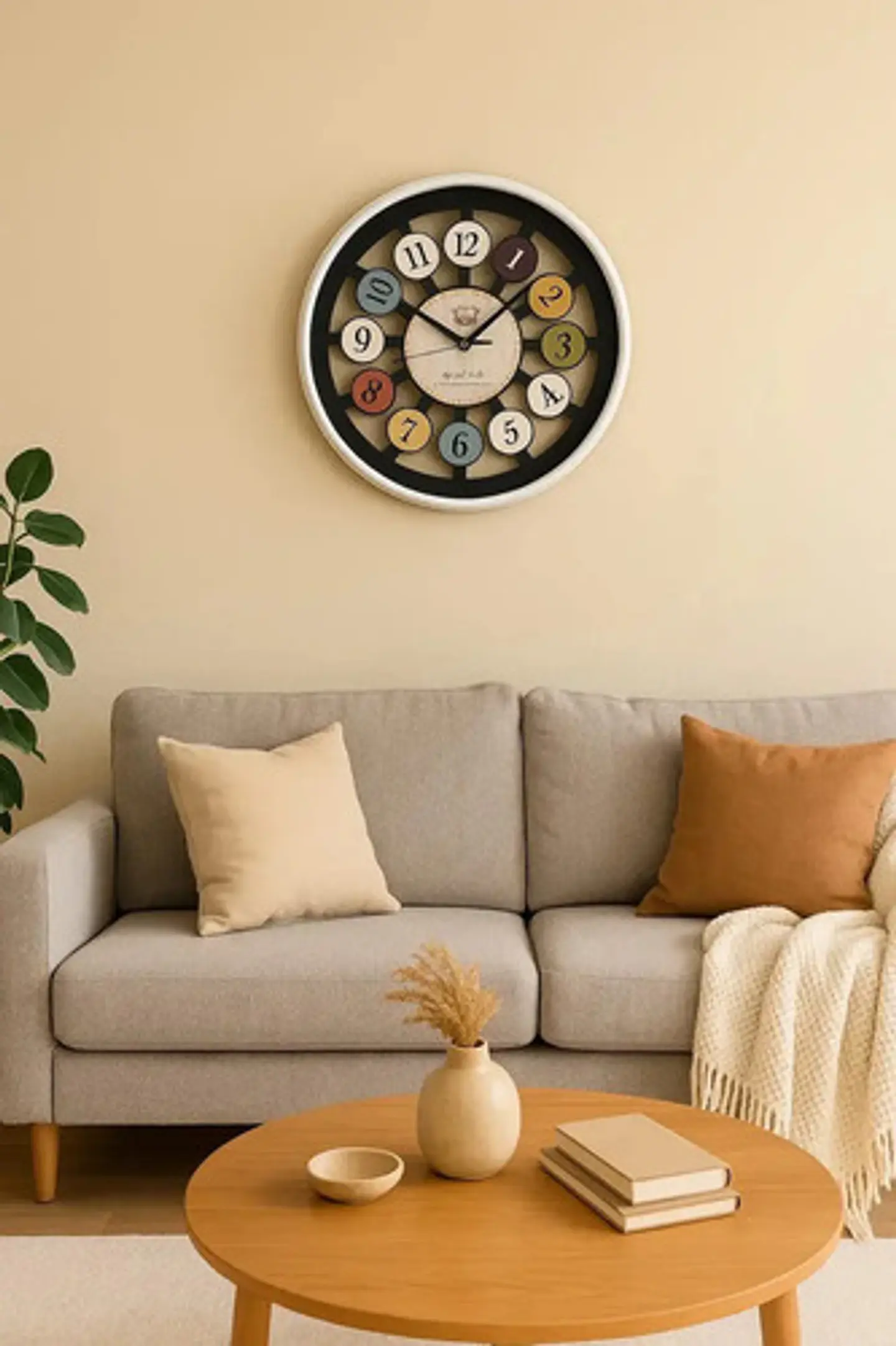 Reloj Pared  30 Cm Silencioso  Redondo Blanco Moderno 4