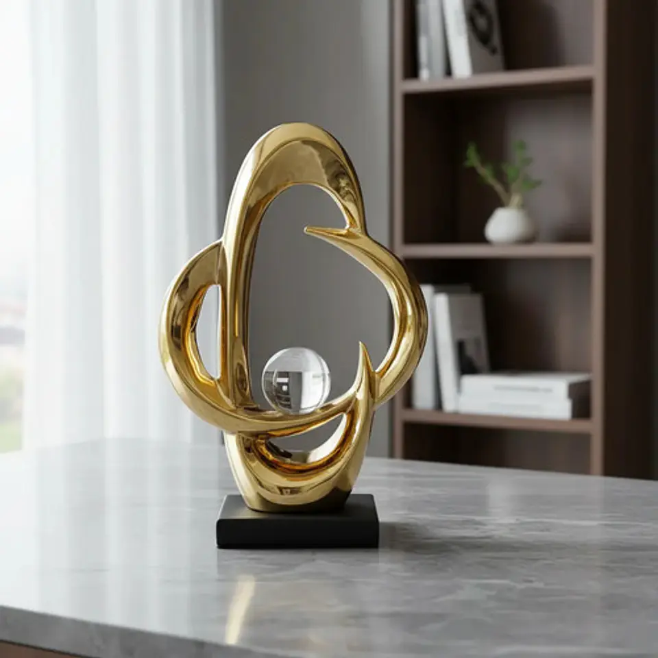 Adorno Figura Decorativa Calada Con Esfera  Elegancia 3