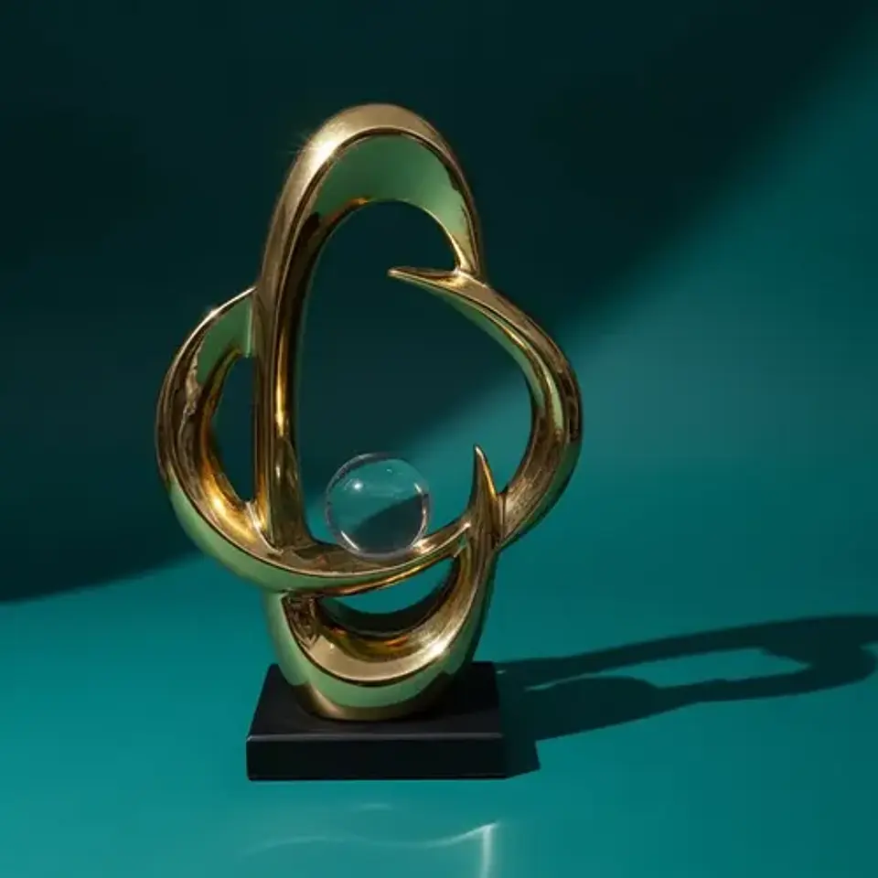 Adorno Figura Decorativa Calada Con Esfera  Elegancia 6