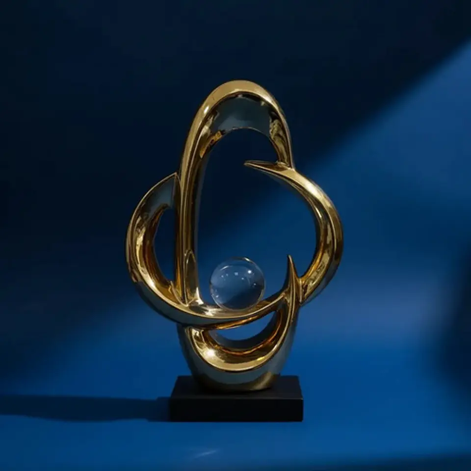 Adorno Figura Decorativa Calada Con Esfera  Elegancia 7