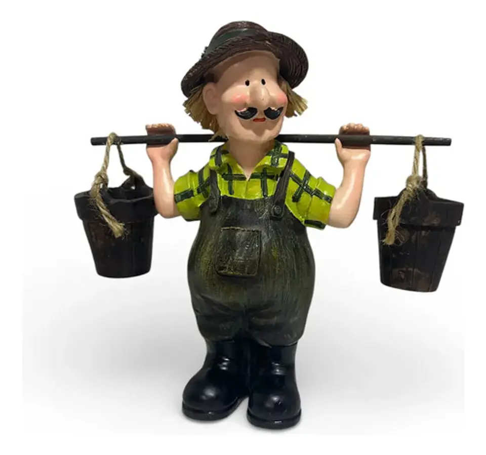 Figura Decorativa Campesino Con Baldes 1
