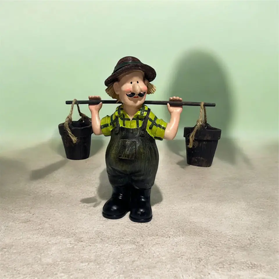 Figura Decorativa Campesino Con Baldes 5