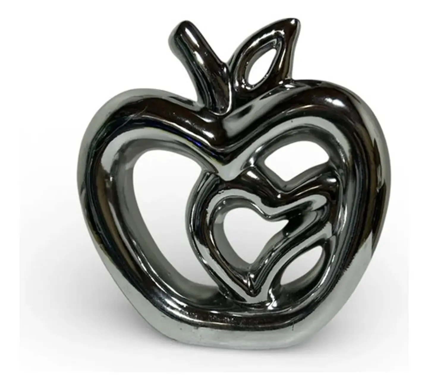 Figura Decorativa Manzana Con Corazón  Elegancia 3