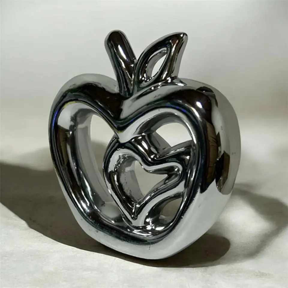 Figura Decorativa Manzana Con Corazón  Elegancia 9