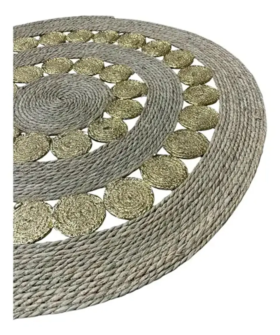 Alfombra Redonda De Yute 100cm Decoracion Living 4
