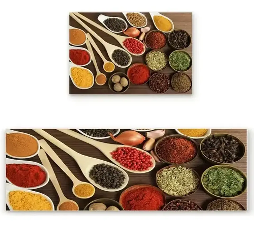 Set 2 Alfombras De Cocina Antideslizante Diseño Granos 3