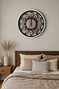 Reloj Pared  30 Cm Silencioso  Redondo Blanco Letras Negras - Miniatura 2