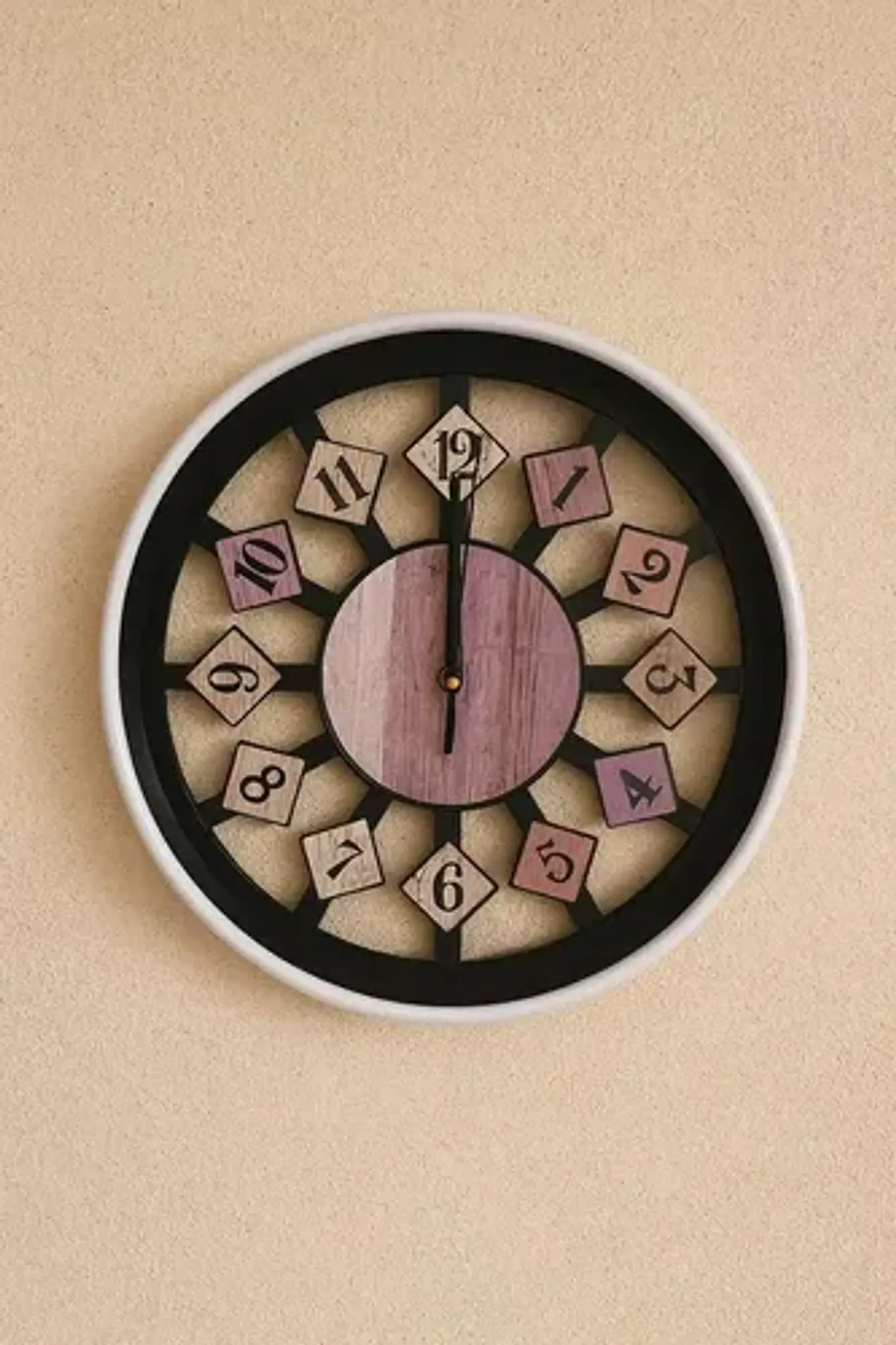 Reloj Pared  30 Cm Silencioso  Redondo Blanco Letras Negras 3