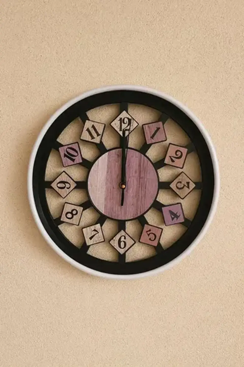 Reloj Pared  30 Cm Silencioso  Redondo Blanco Letras Negras 3