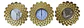 Set De Pared Elegante Con Reloj Y Espejos Dorados - Miniatura 1