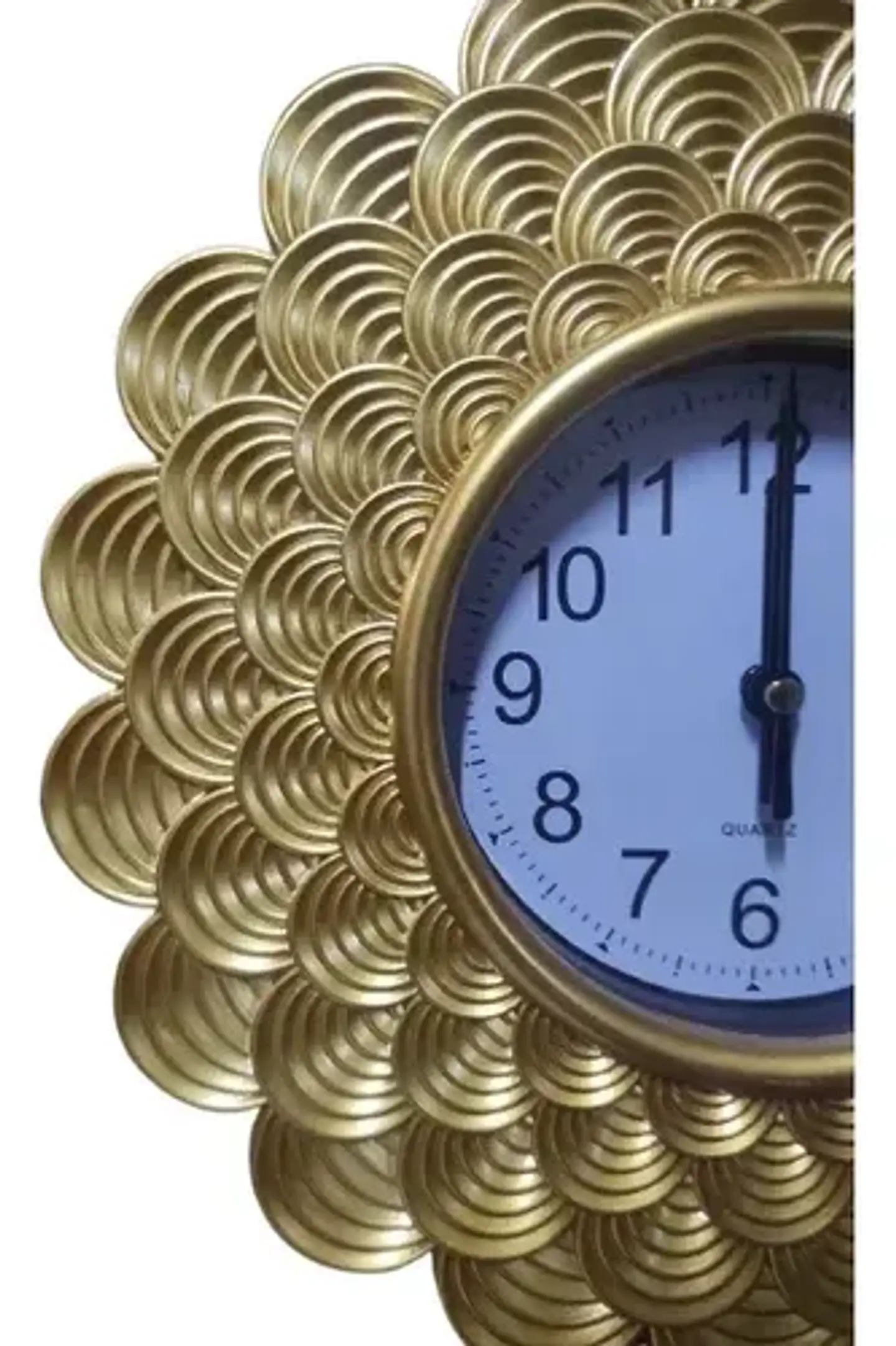 Set De Pared Elegante Con Reloj Y Espejos Dorados 3