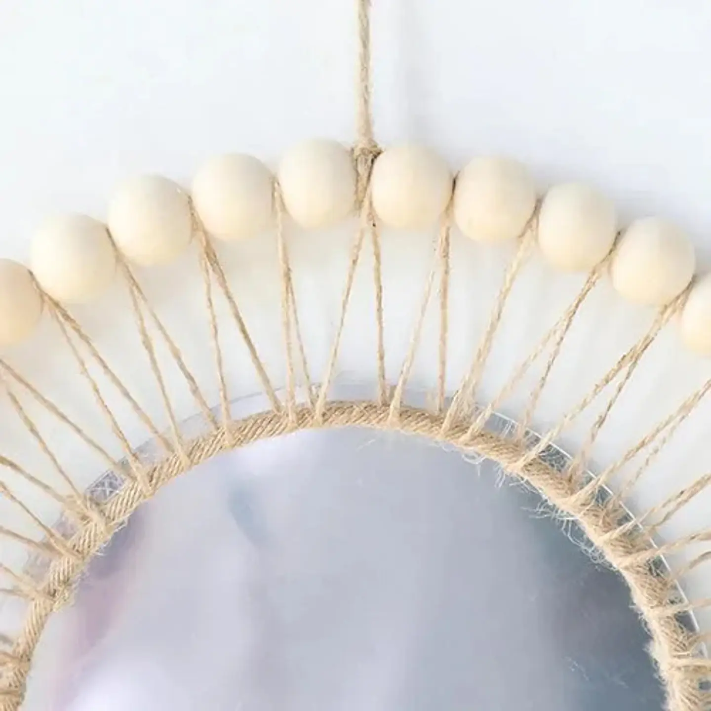 Espejo Tejido Bohemio De Macrame Elegante 8