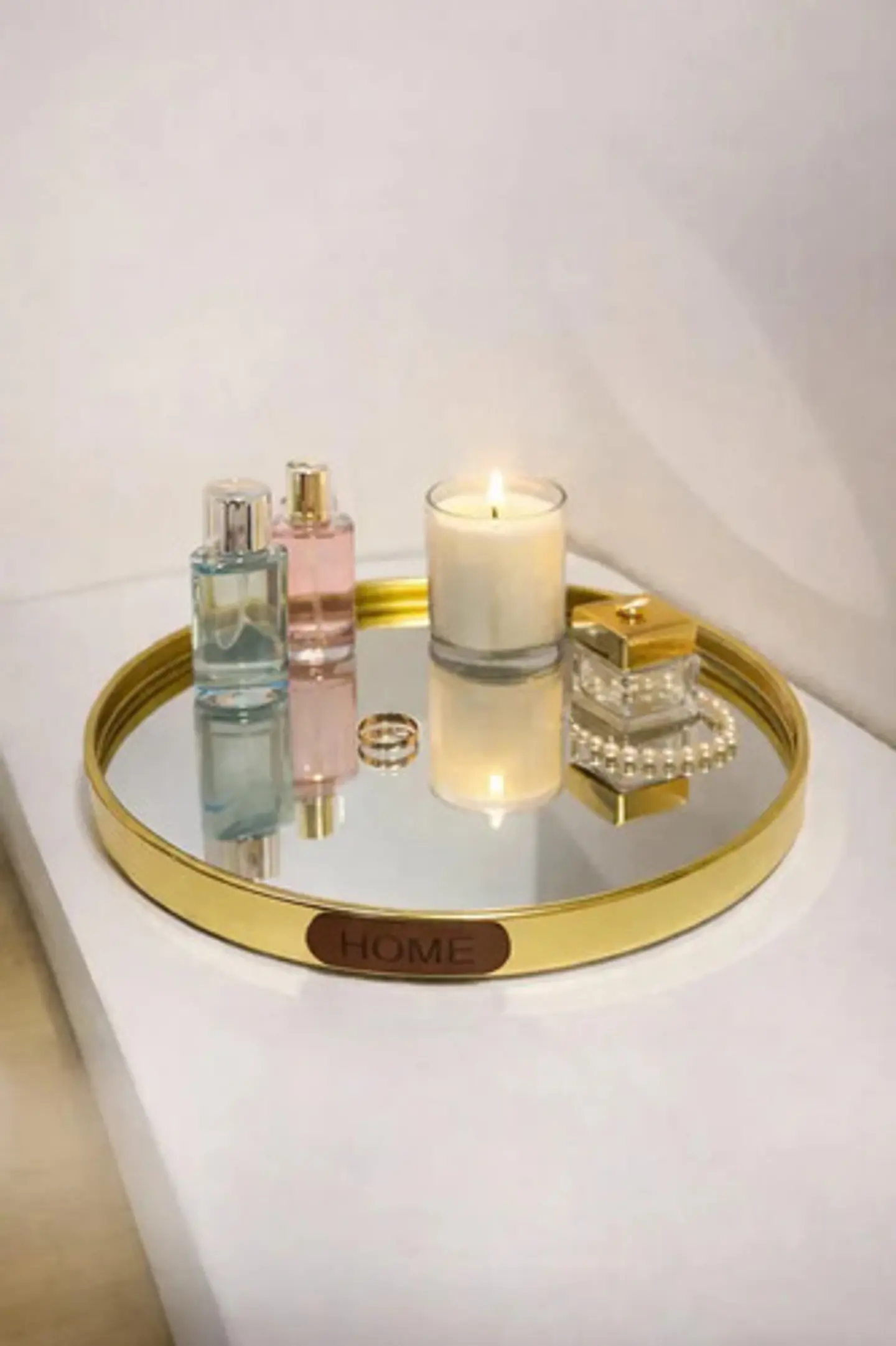 Bandeja Decorativa Con Espejo  Toque Glam Para Tu Hogar 3