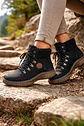Botín Mujer Negro Outdoor Plataforma Acordonado - Miniatura 5