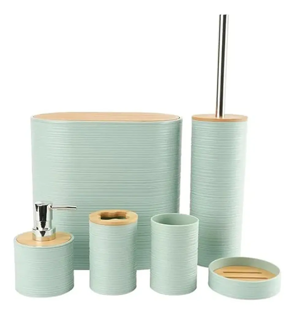 Set De Accesorios De Baño 6 Piezas De Bambu 1