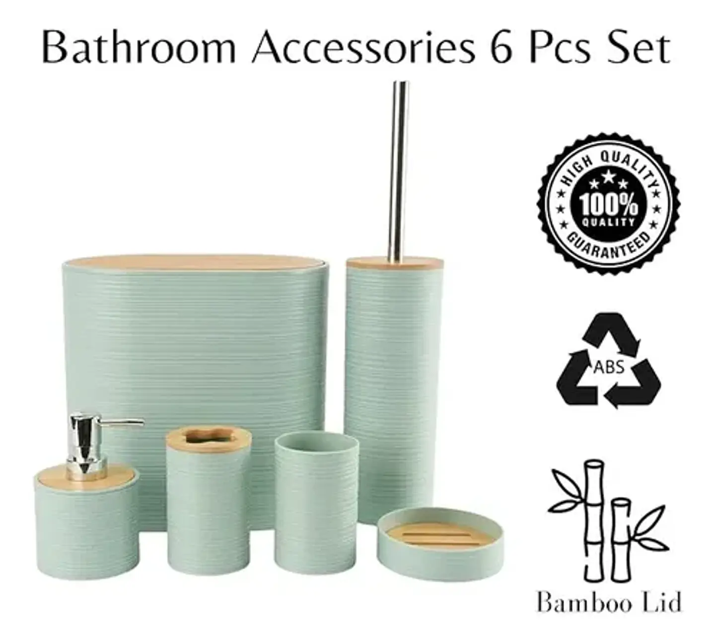 Set De Accesorios De Baño 6 Piezas De Bambu 3