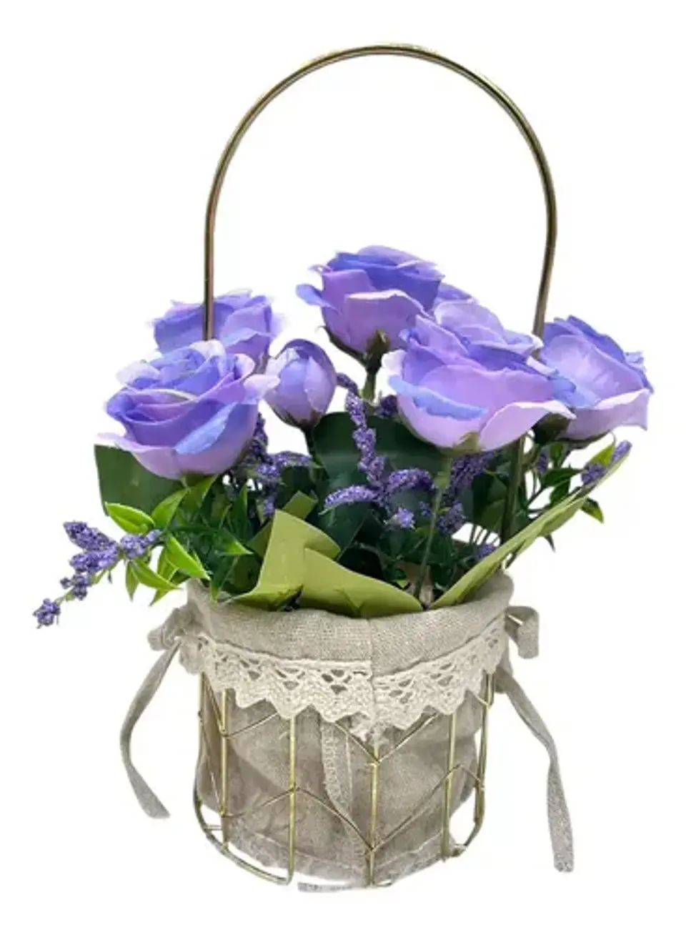 Flores Artificiales Con Maceta Decorativa Para Colgar 1