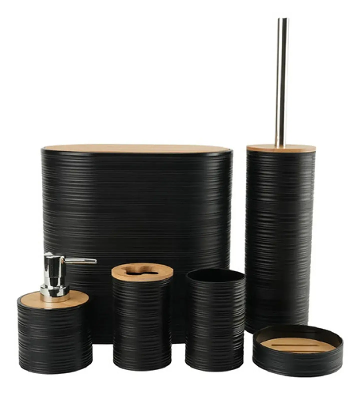 Set De Accesorios De Baño 6 Piezas De Bambu 1