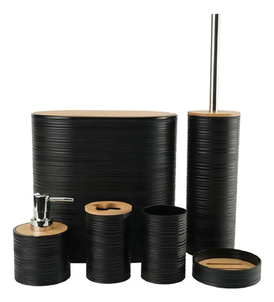 Set De Accesorios De Baño 6 Piezas De Bambu 1