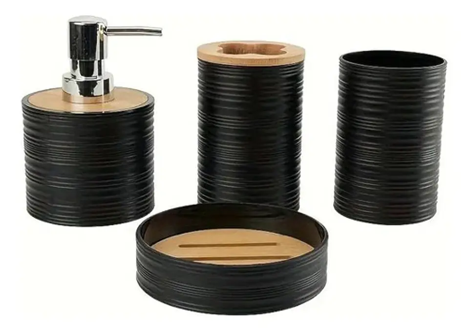 Set De Accesorios De Baño 6 Piezas De Bambu 2