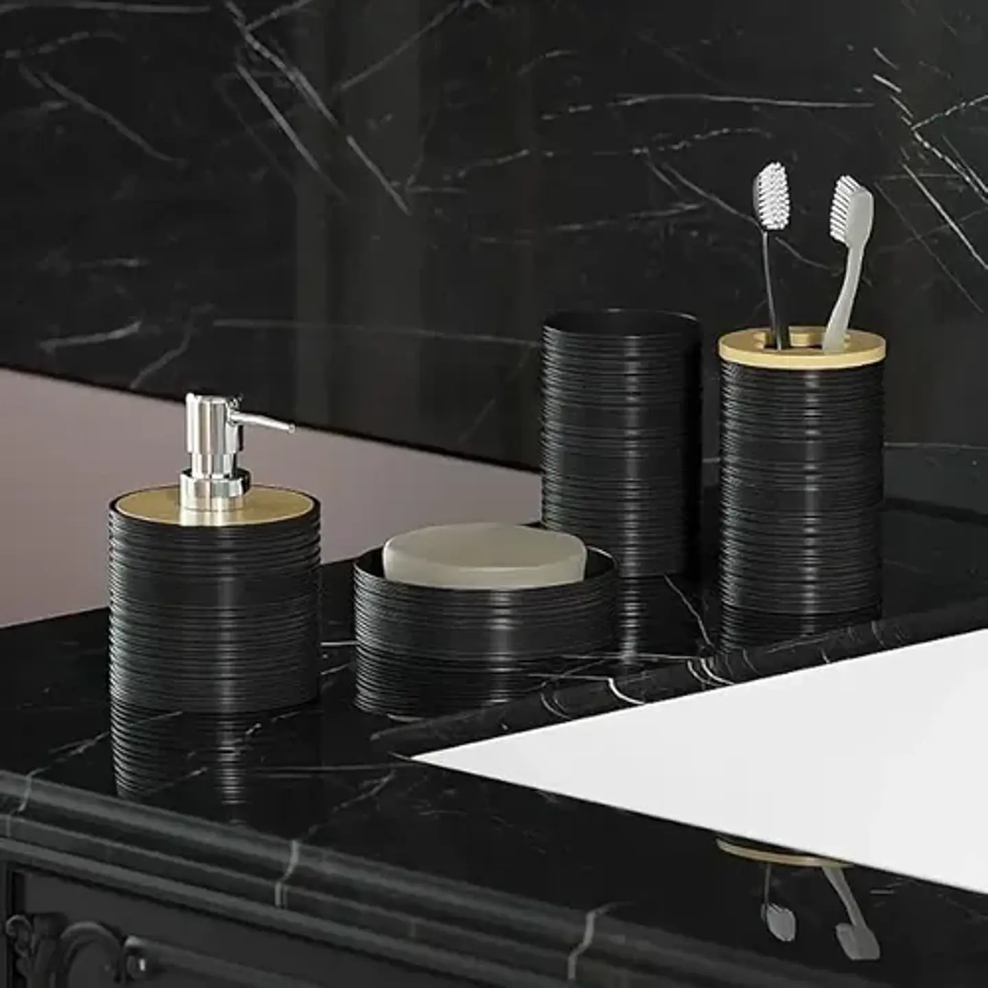 Set De Accesorios De Baño 6 Piezas De Bambu 3
