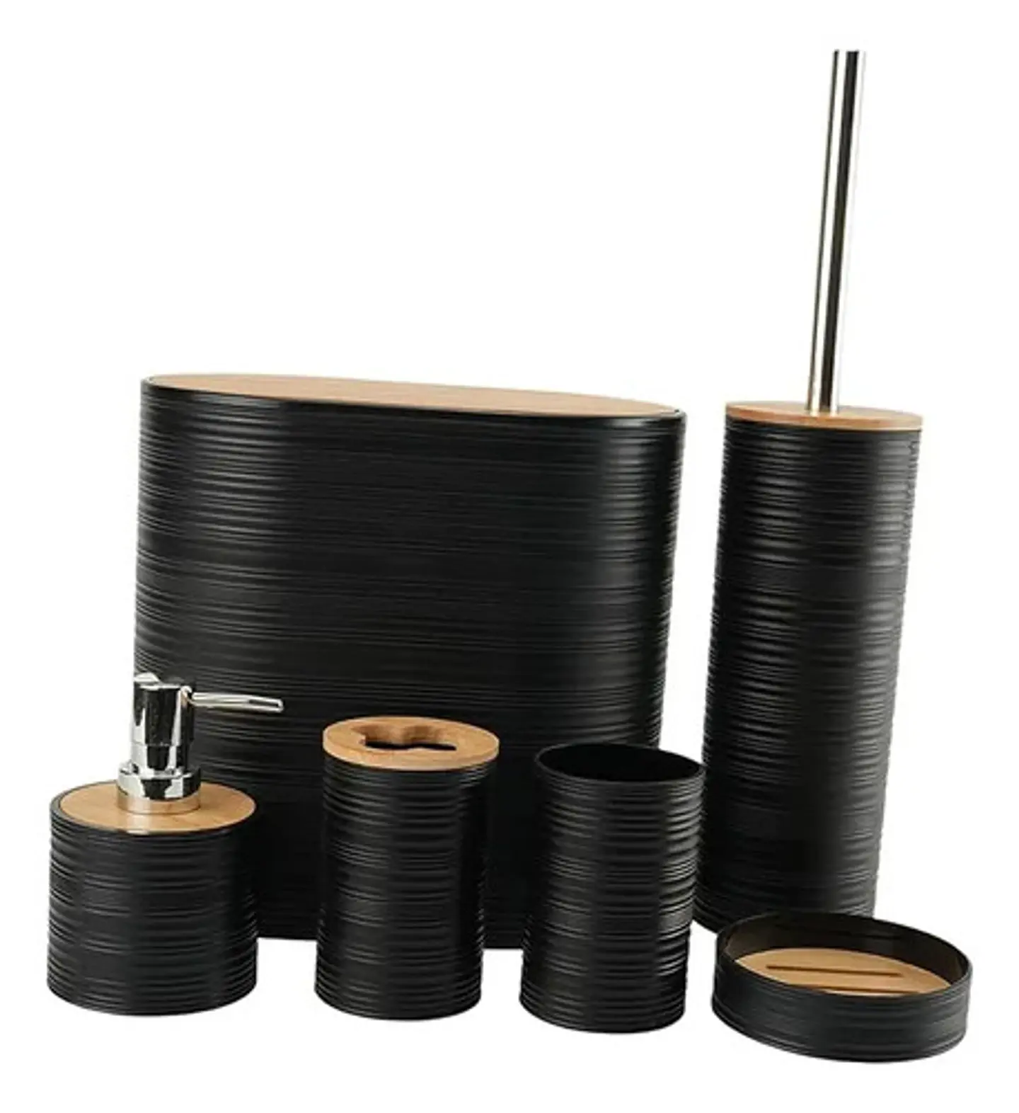 Set De Accesorios De Baño 6 Piezas De Bambu 4