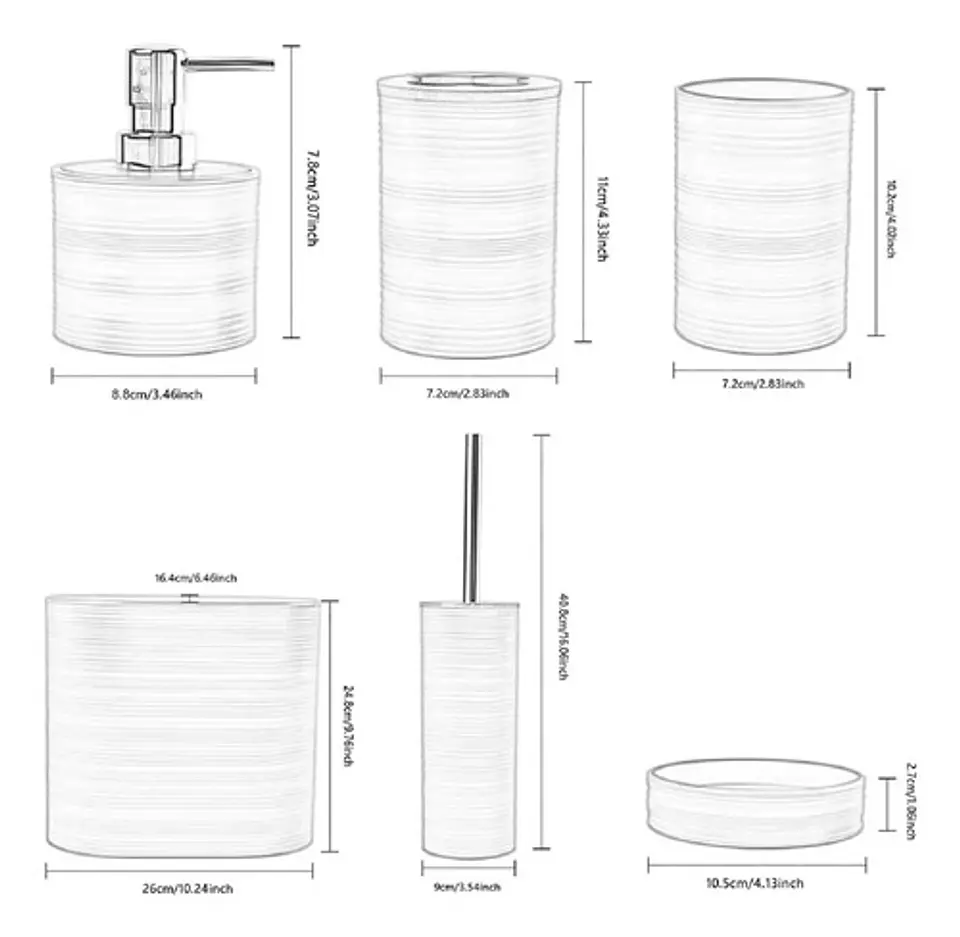 Set De Accesorios De Baño 6 Piezas De Bambu 7