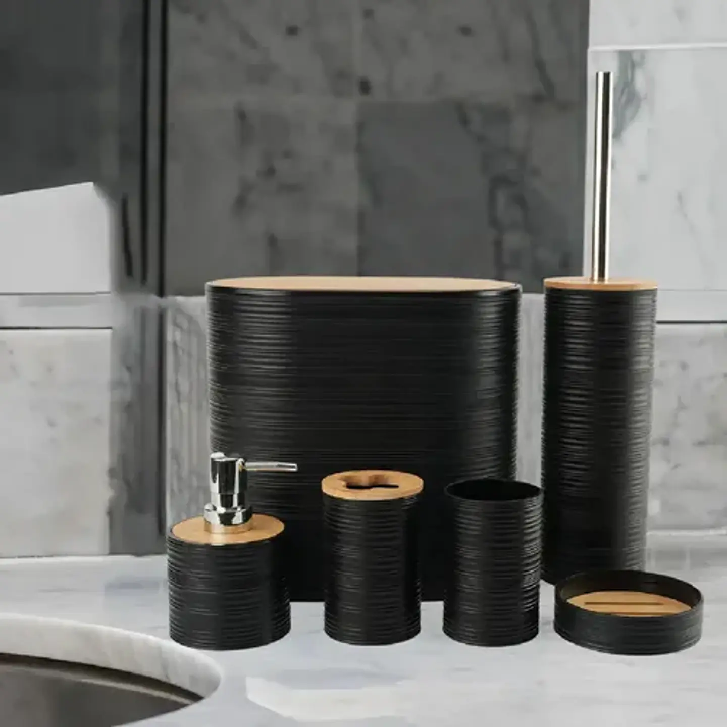 Set De Accesorios De Baño 6 Piezas De Bambu 9