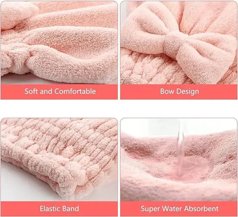 Gorro Toalla Microfibra Para Secar Cabello Ducha 3