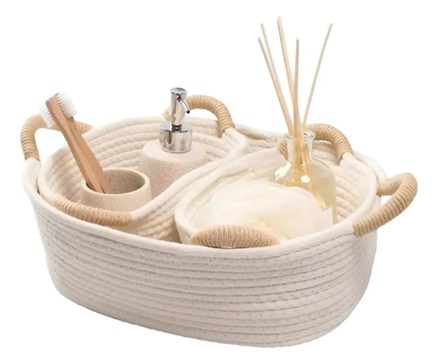 Cesta Tejida De Almacenamiento Con Cuerdas De Algodon Pack 3 5