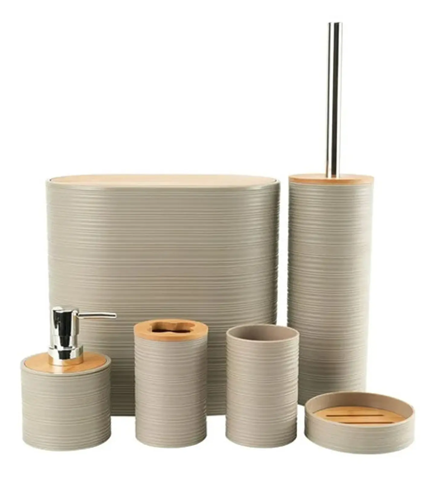 Set De Accesorios De Baño 6 Piezas De Bambu 1