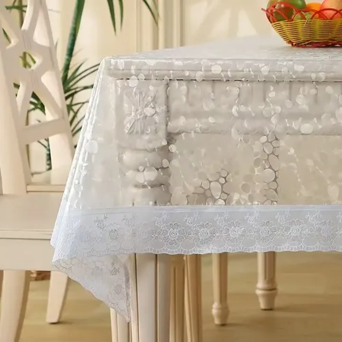 Mantel De Mesa Rectangular Antimancha 152cmx228 Con Bordes 1