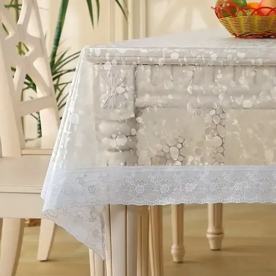Mantel De Mesa Rectangular Antimancha 152cmx228 Con Bordes 1