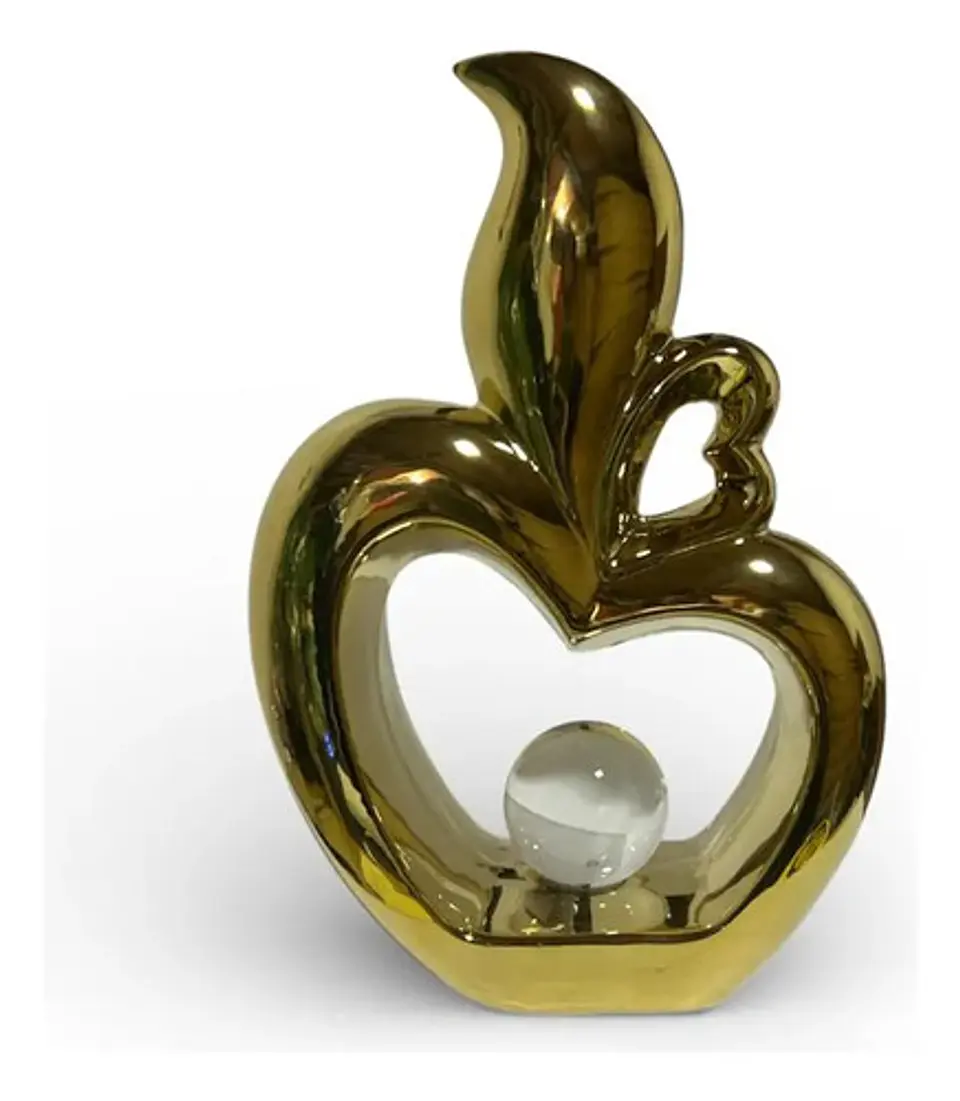 Figura Decorativa Manzana Con Corazón Y Esfera 6