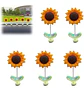 5 Adornos Con Forma De Girasol, Cabeza Movil Girasol Premium - Miniatura 1